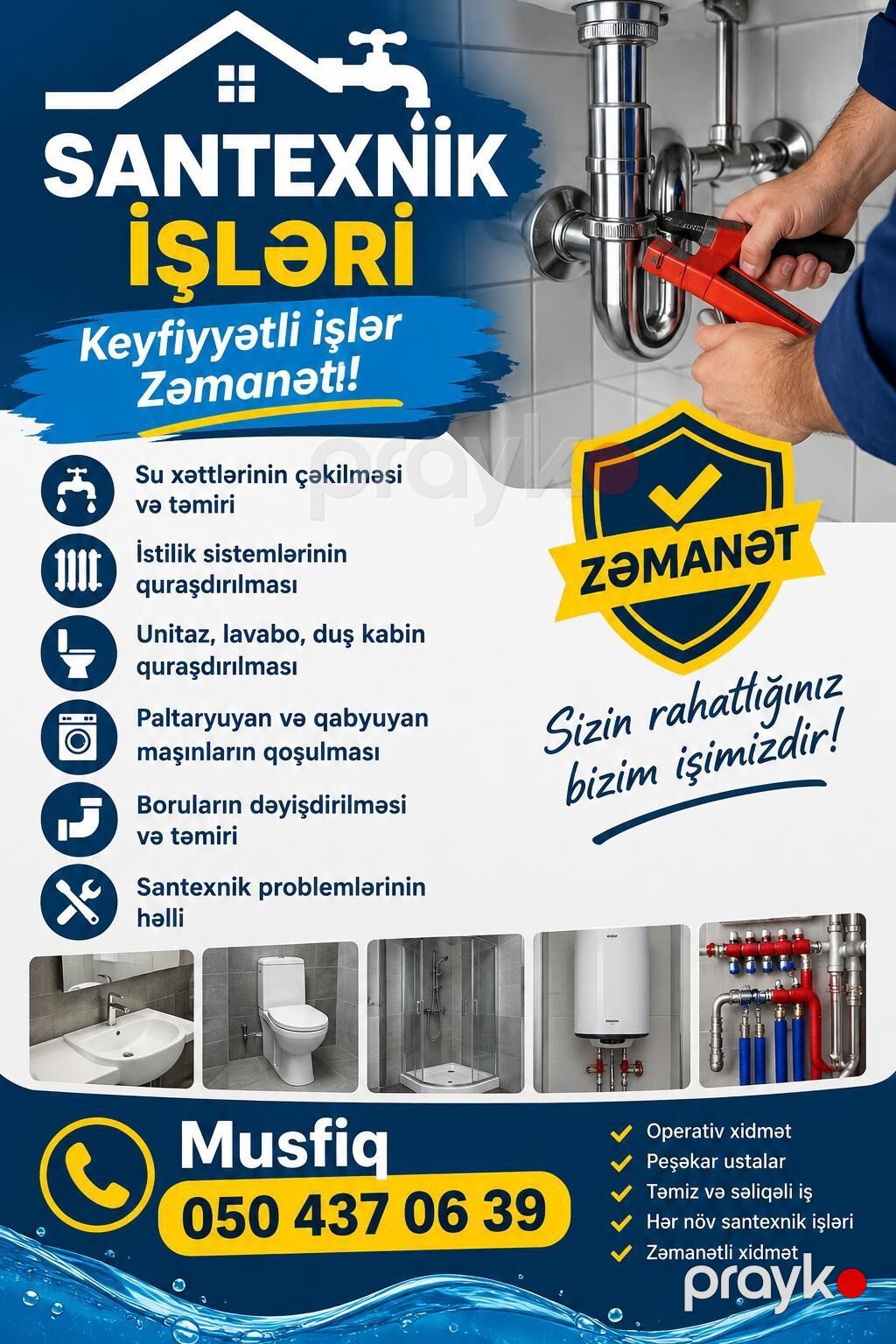 Santexnik xidmətləri - Su xətlərinin çəkilməsi və təmiri: mənzil və — İnşaatçılıq və təmir, Bakı (4)