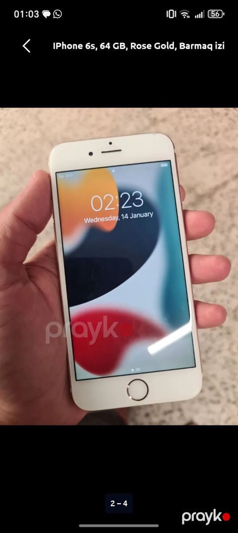 IPhone 6s, 64 GB, Rose Gold, Barmaq izi — Sumqayıt