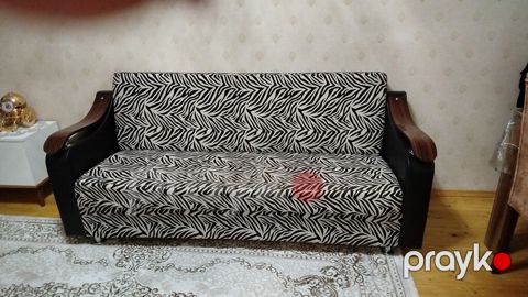 Zebra naxışlı divan‑çarpayı - İkifunksiyalı model: gündəlik — Bakı
