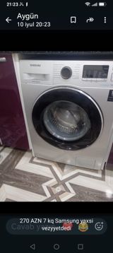 Samsung paltaryuyan maşın – ön yükləməli, 7 kq tutumlu. - Rəng: gümüşü — Washing machines