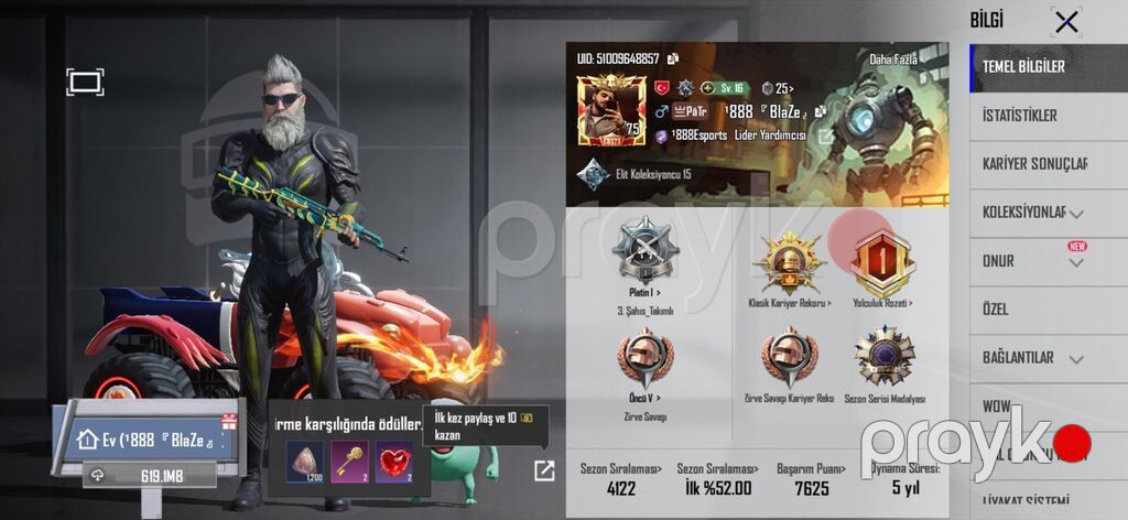 Pubg Mobile hesabı – zəngin kolleksiya və nadir kosmetiklər Hesabın — Şəxsi əşyalar, Xırdalan (5)