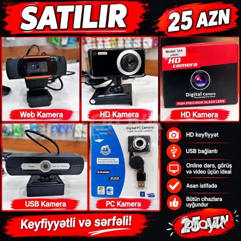 Məhsul: USB bağlantılı PC/Web Kamera Xüsusiyyətlər: - HD keyfiyyət — Bakı