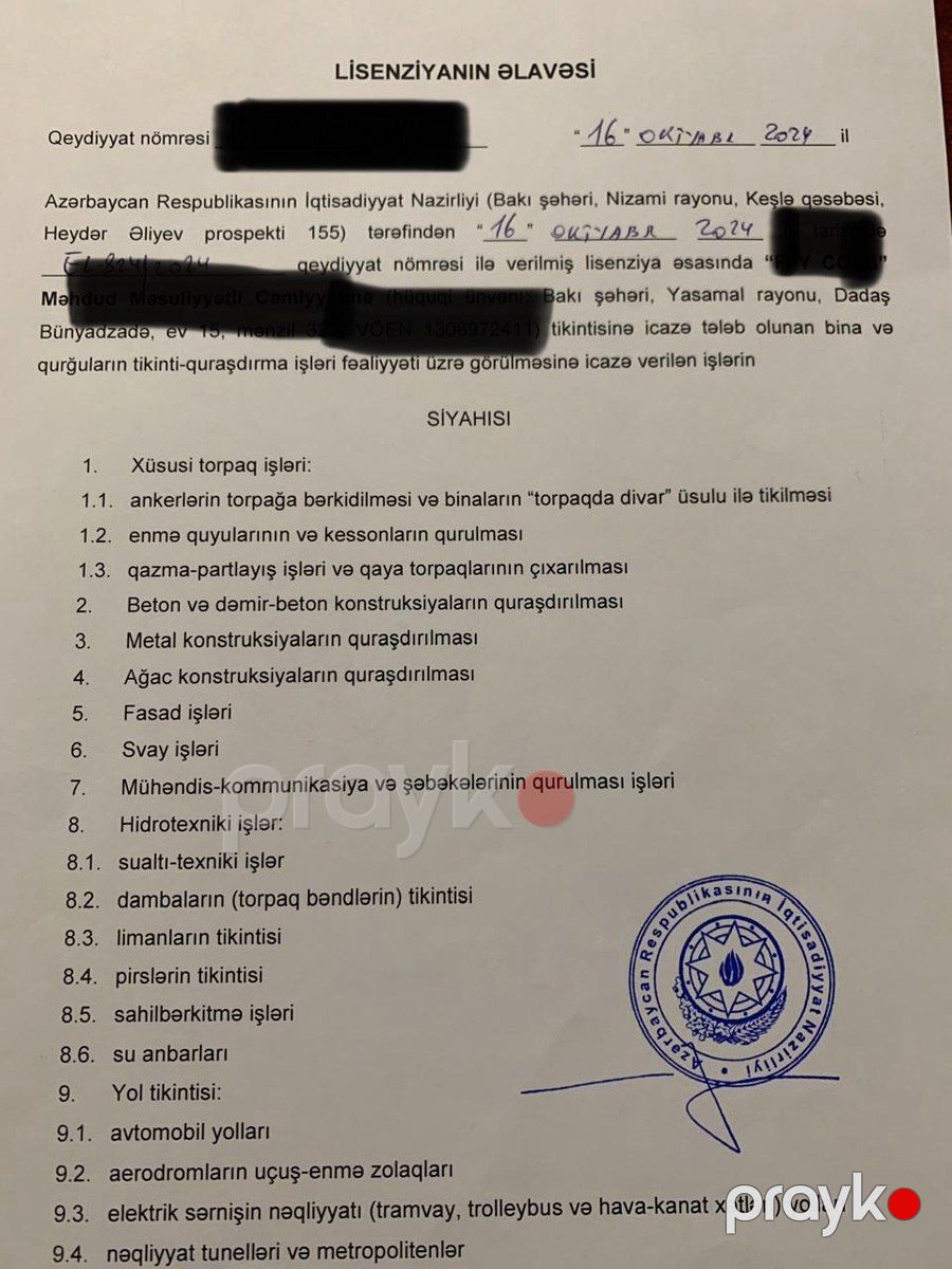 Hazır biznes (Lisenziyali tikinti şirkəti) — Biznes və avadanlıq, Bakı