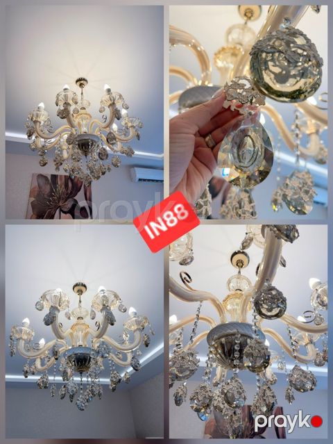 Çılçıraq, 8 lampa, Xrustal
