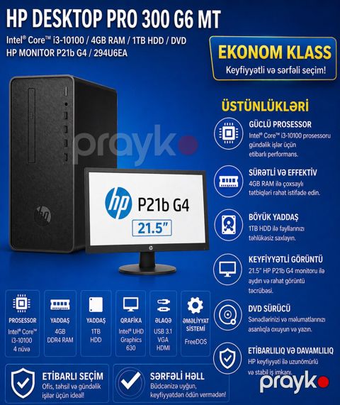 HP Desktop Pro 300 G6 MT 294U6EA — Bakı