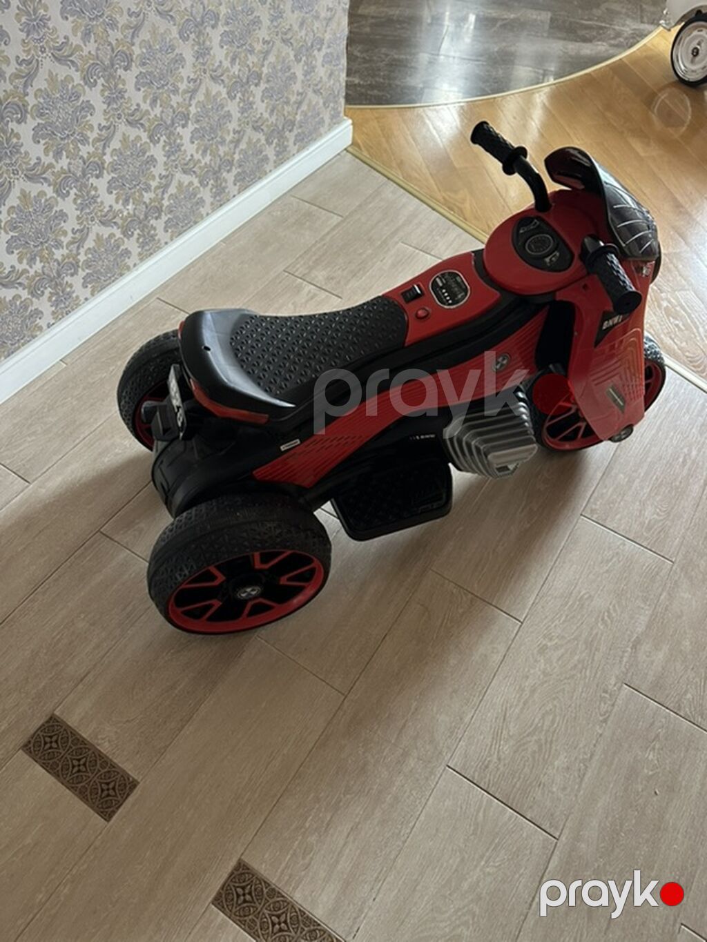 Uşaq üçün elektrikli üçtəkər motosiklet (qırmızı) - Dizayn: idman — Uşaq avtomobilləri, Bakı (5)
