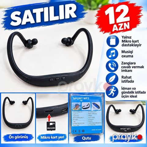 Sport MP3/FM boyun arxası qulaqlıq - Yalnız microSD kart vasitəsilə — Bakı