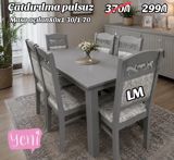 Yemək otağı üçün masa və 6 ədəd stul dəsti - Rəng: boz - Açıla bilən — Товары