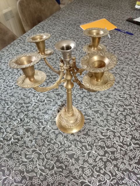 Metal şamdan – 5 qollu, klassik dizayn - Material: tökmə metal — Mehdiabad
