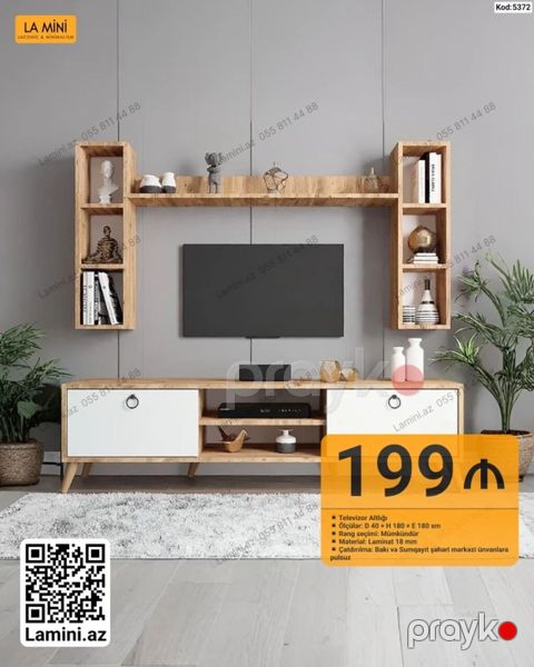 TV altlığı və asma rəf dəsti - Model kodu: 5372 - Ölçülər: D 40 H — Bakı