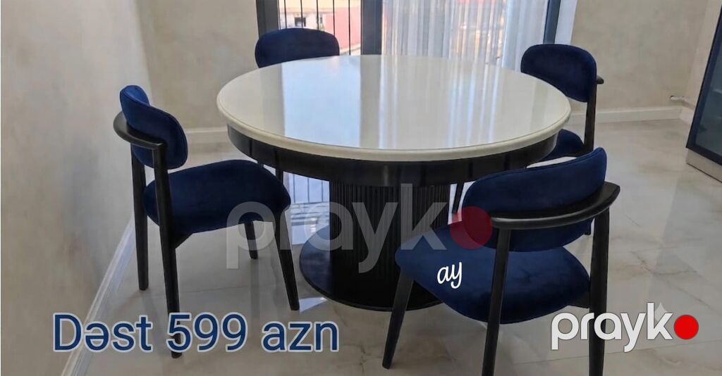Mətbəx/yemək otağı üçün modern masa-stul dəsti - Tərkib: 1 ədəd — Masalar və stullar, Mehdiabad (2)