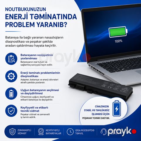 Noutbuk batareyalarının dəyişdirilməsi və təmiri — Bakı