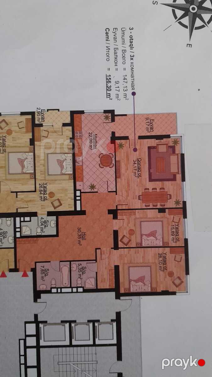 3-otaqlı yeni tikili, Azadlıq pr. 27, 156 m² — Mənzil, Bakı (6)