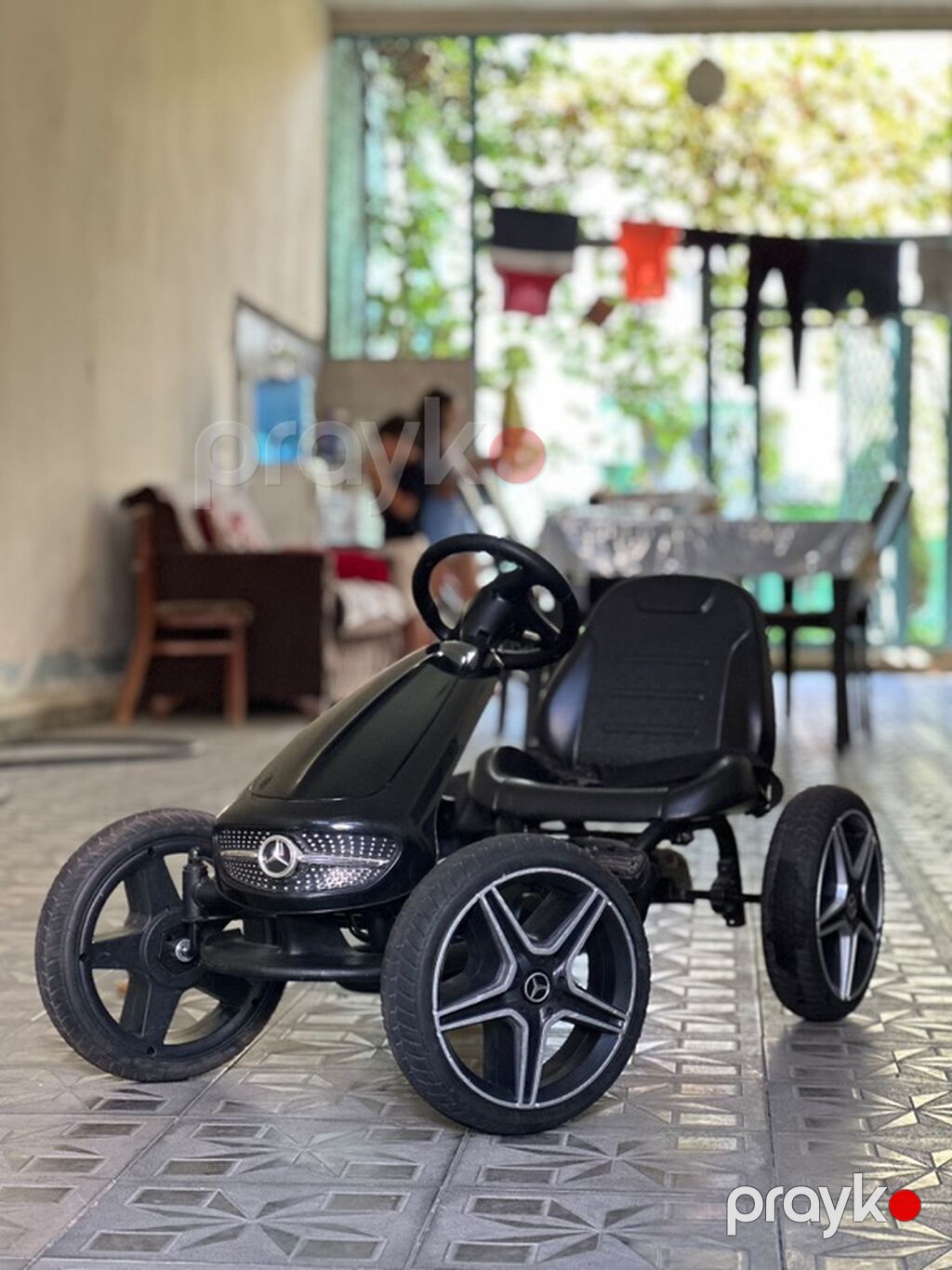 Uşaq pedallı kart – Mercedes üslubunda, qara rəng. - 4 təkərli — Uşaq avtomobilləri, Gəncə (5)