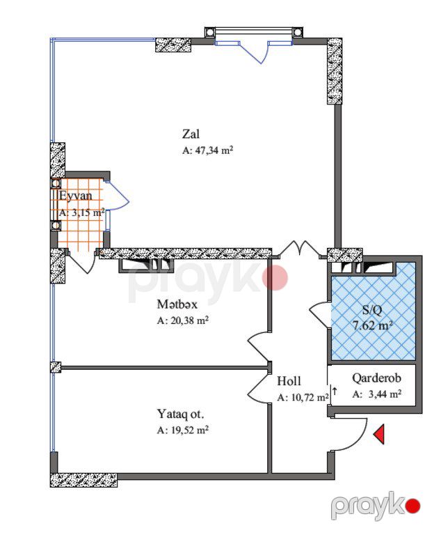 Satılır 2 otaqlı yeni tikili 112.8 m² — Mənzil, Bakı (8)