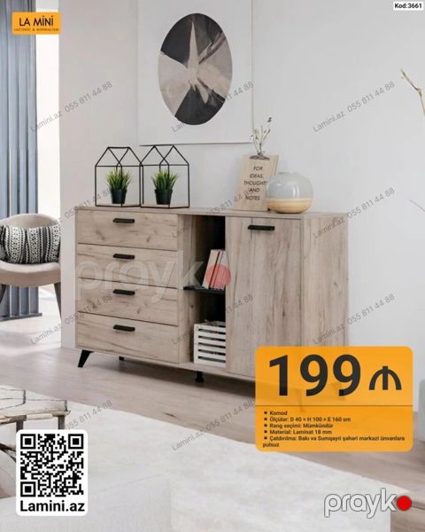 Komod – La Mini - Model kodu: 3661 - Ölçülər: Dərinlik 40 sm x — Bakı
