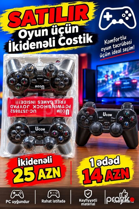 Ucom oyun pultu – PC üçün uyğundur, rahat istifadəli, keyfiyyətli — Bakı
