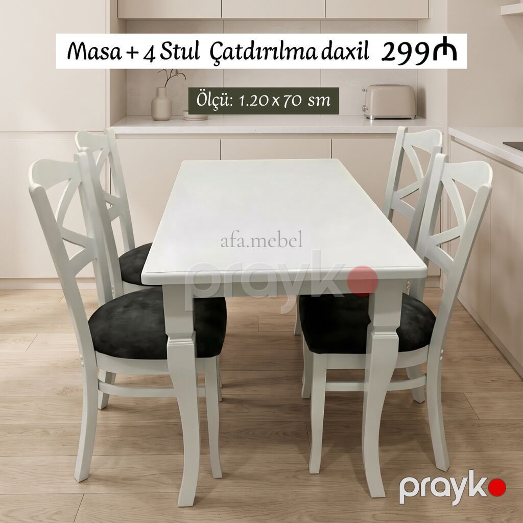 Yeni və Sifarislə Masa dəsti 299_azn Ölçü 1.20/70 Rəng secimi var — Masalar və stullar, Bakı (3)