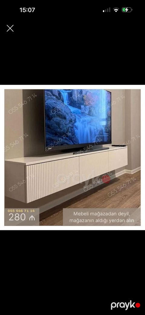 Asma TV altlığı / divar konsolu - Minimalist, müasir dizayn - Divara — Bakı
