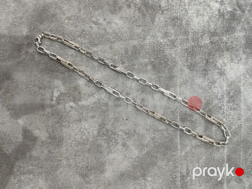 Gümüş rəngli zəncir boyunbağı - Material: metal ərinti, parlaq gümüş — Qolye və zəncir, Bakı (2)