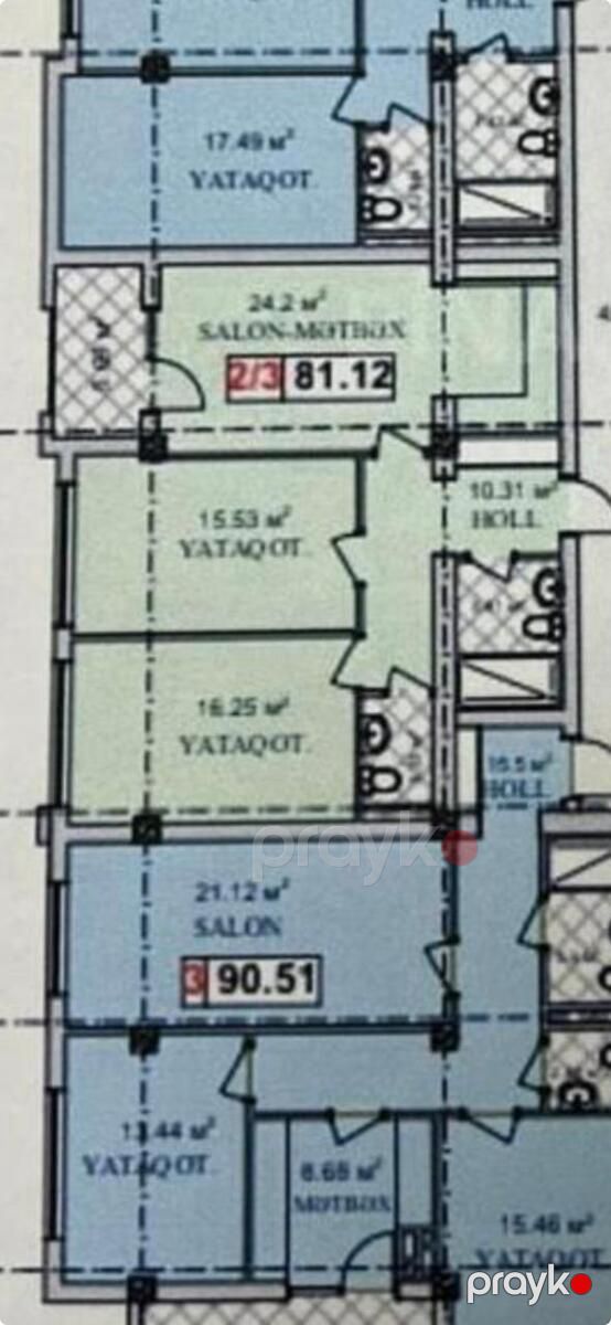 Satılır 3 otaqlı yeni tikili 81.1 m² — Mənzil, Bakı (4)