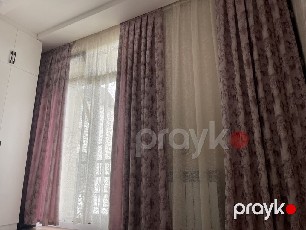 Qüllə tipli pəncərə üçün komplekt pərdə dəsti - İkiqat sistem: qalın — Pərdələr, kornişlər, jalüzilər, Bakı (3)
