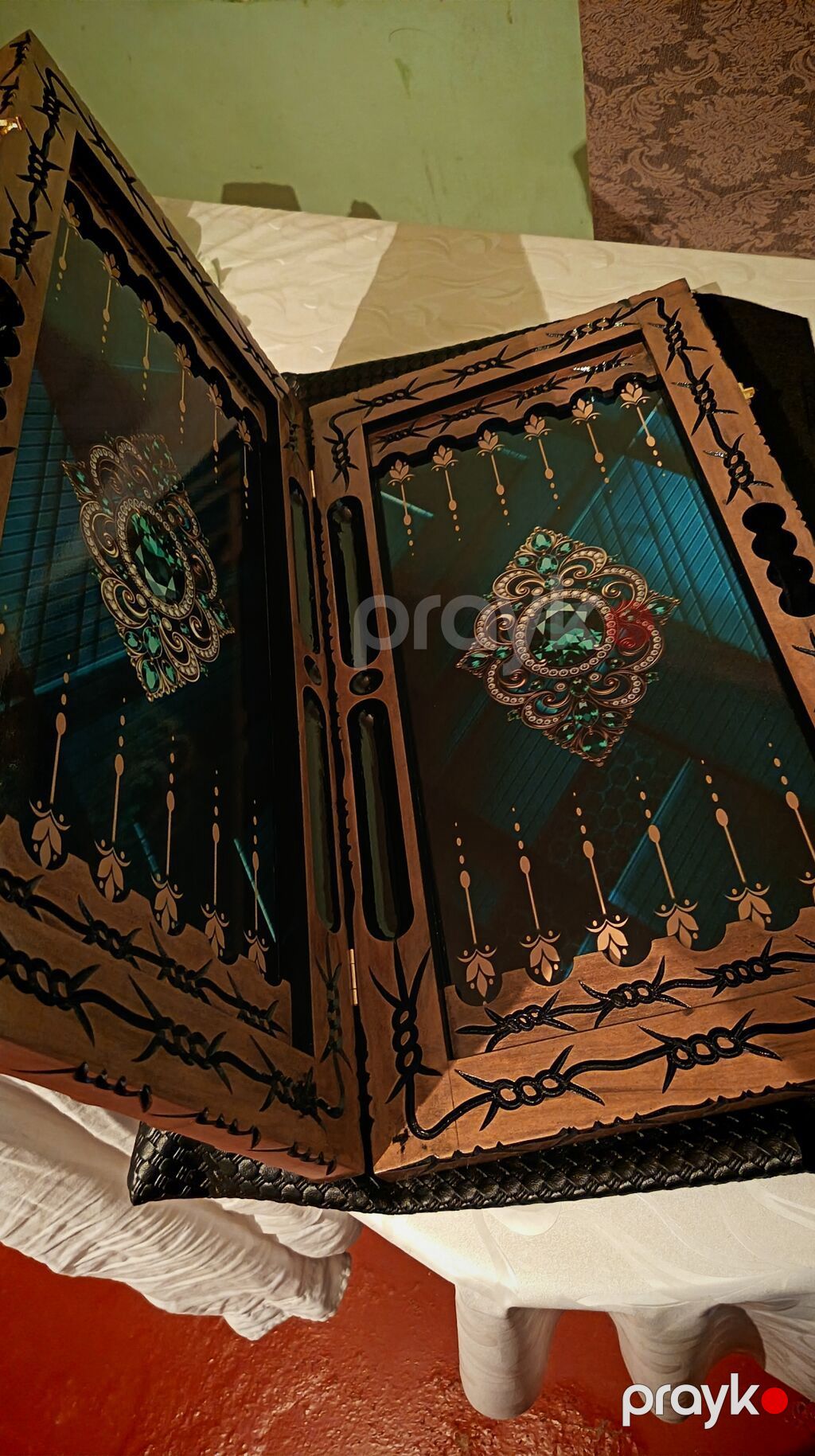 Məhsul: Ağacdan hazırlanmış əl işı nərd (backgammon) dəsti Təsvir — Şax, şəkəh, nard, Bakı (2)