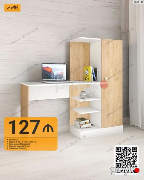Yazı masası – La Mini (Kod: 6189) - Ölçülər: D 40 x H 150 x E 150 sm — Bakı
