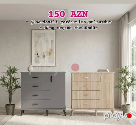 Komod/Dolablama mebeli - Model: 4 çekməce + 1 qapılı bölmə - İstifadə — Mehdiabad