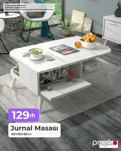 Oval masa, Açılmayan, Təkərsiz, Laminat, Zəmanətsiz, Pulsuz quraşdırılma — Bakı
