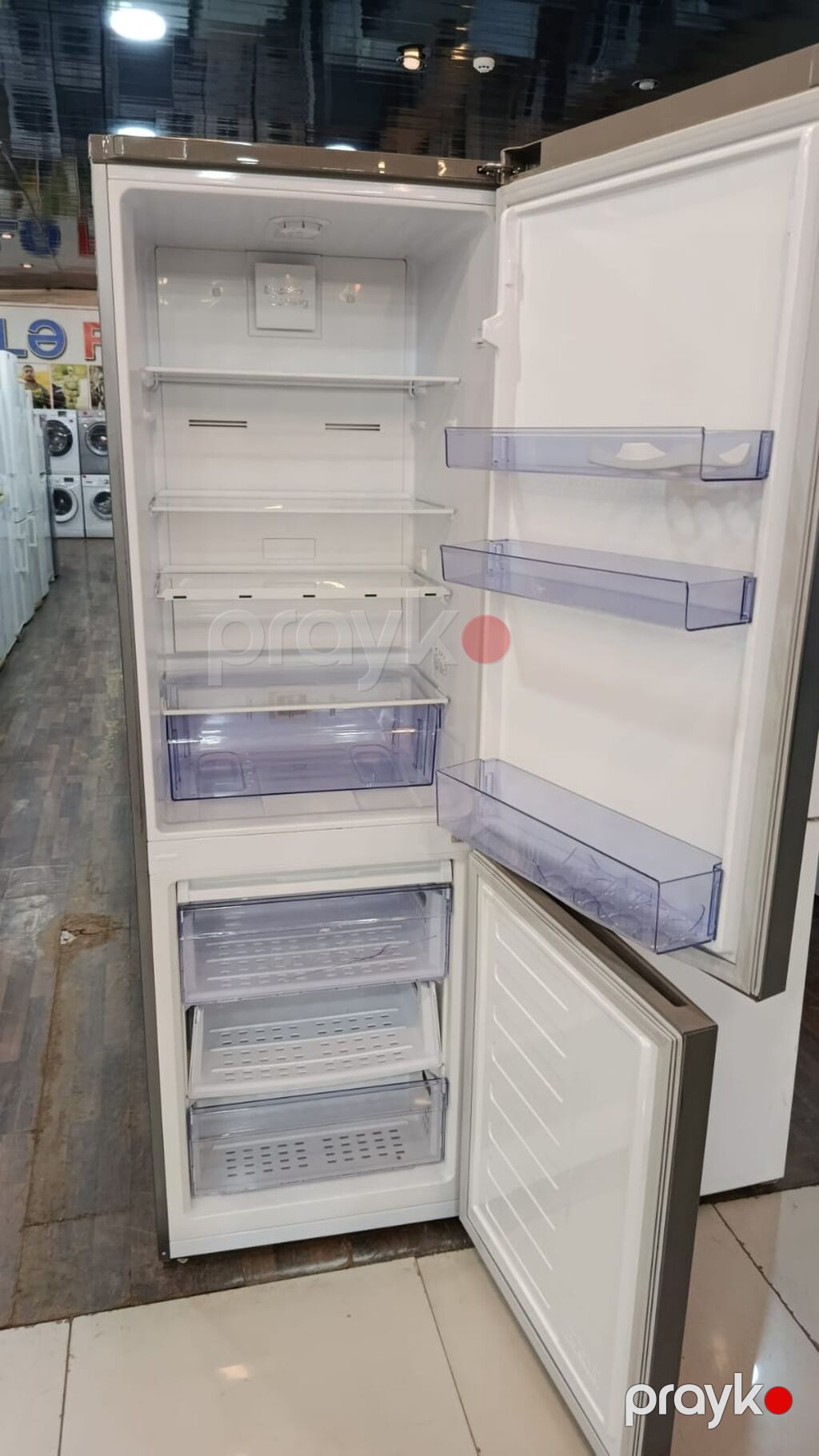 Beko ikikameralı soyuducu, inox rəng - Alt hissədə dondurucu, yuxarıda — Soyuducular, Digah (2)