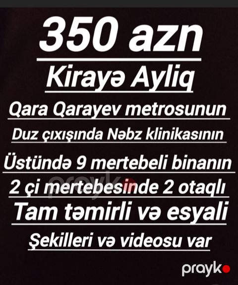 Salam ev uzunmüddətli verilir. 077_309_43_53.Qara Qarayev metrosunun — Bakı