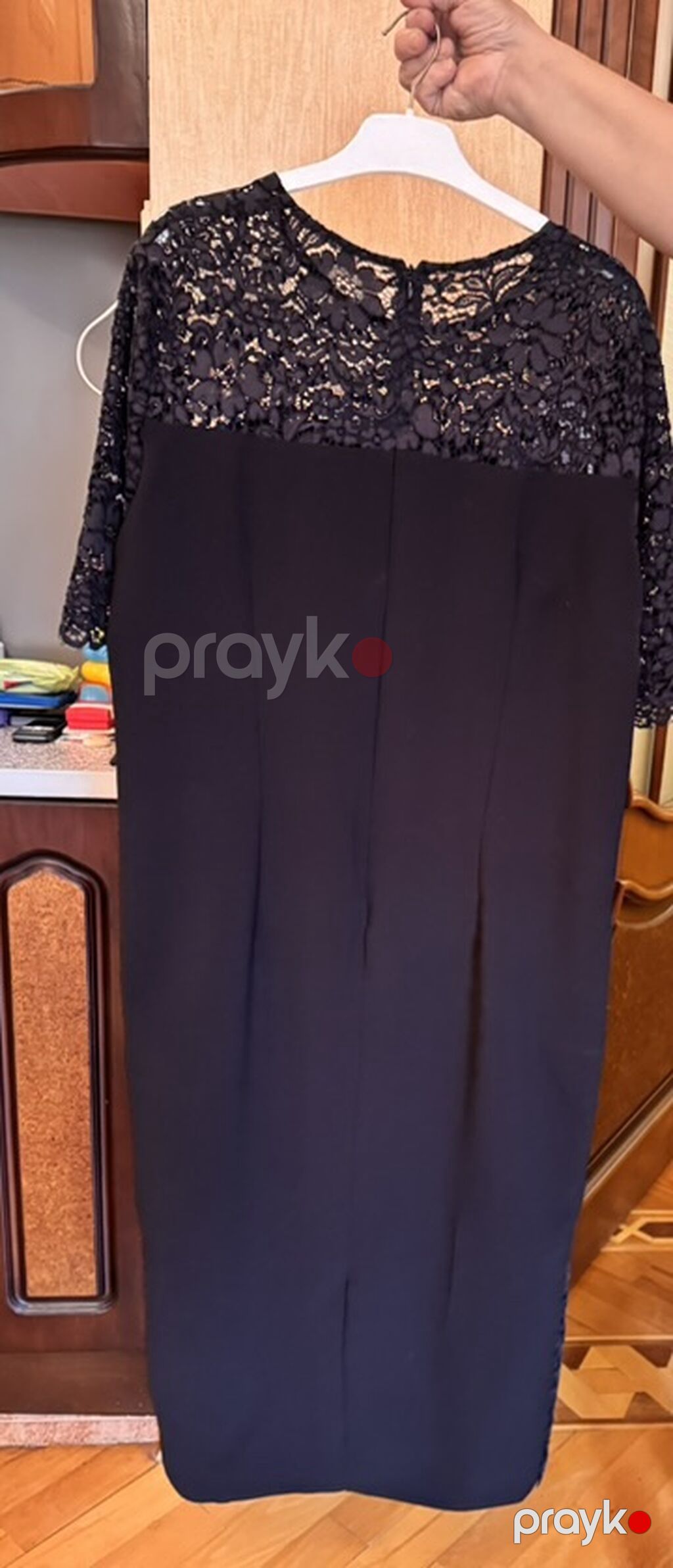 Qadın gecə/libas paltarı – tünd göy/qara rəngdə, dizdən aşağı — Axşam paltarları, Sumqayıt (5)
