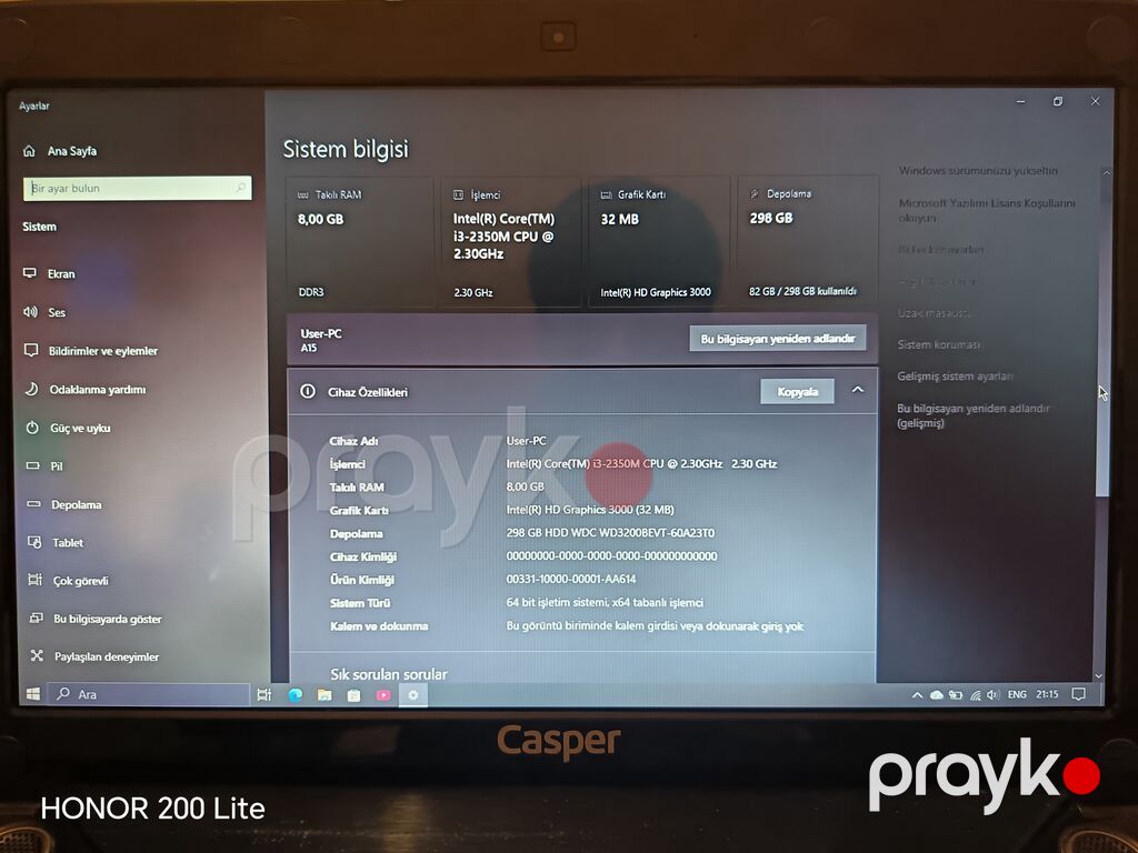 Casper noutbuk İçərisinde Office proqramlarida yazılıb, donması var — Digər notbuklar, Bərdə (3)