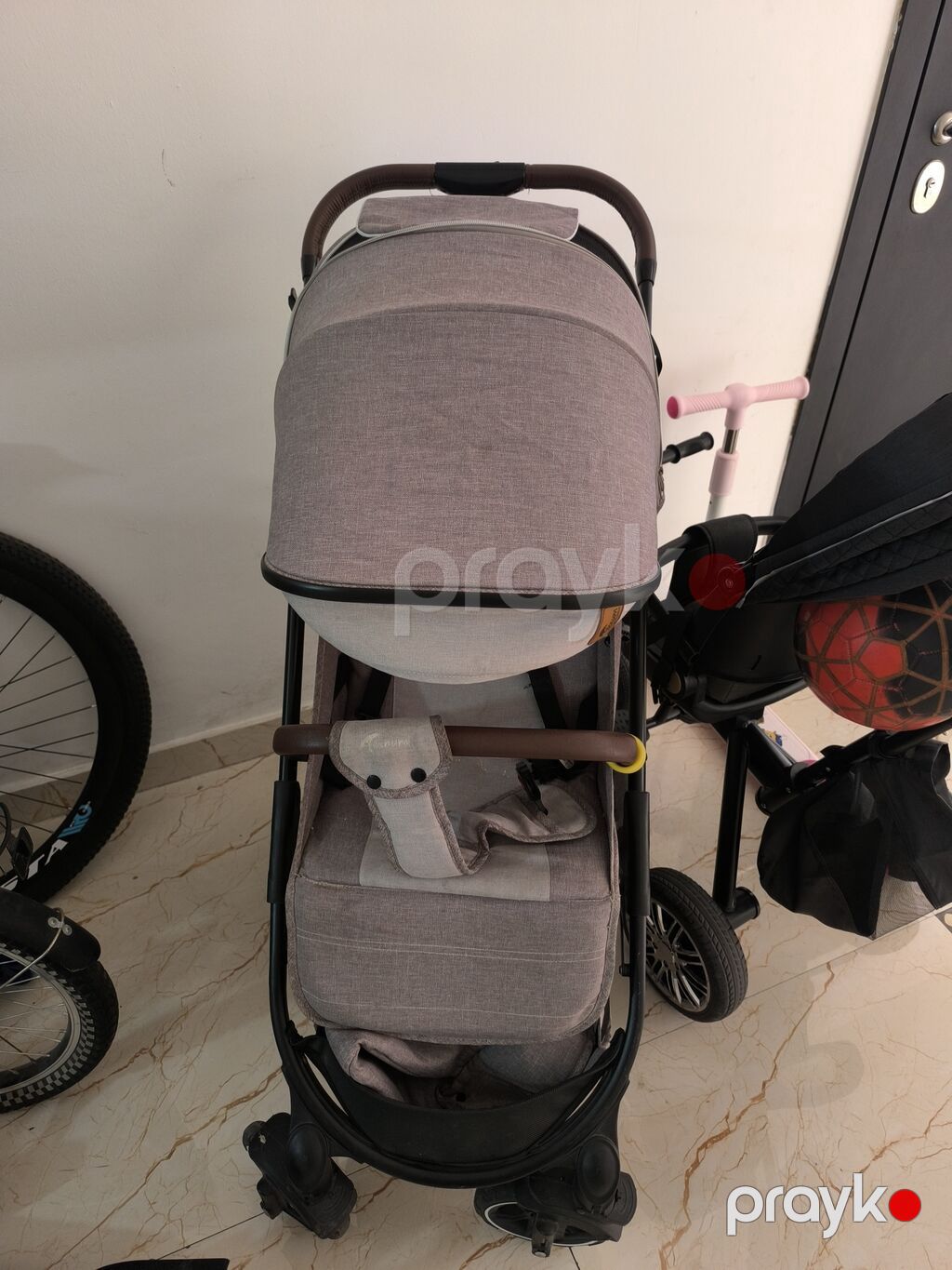 Uşaq arabası – çoxfunksiyalı, tutumlu və rahat - Rəng: boz (melanj) — Arabalalar, Bakı (2)