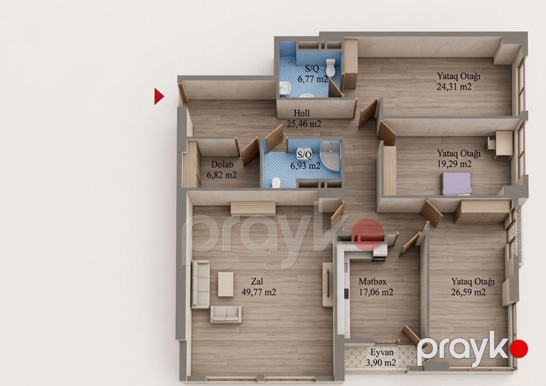 Satılır 4 otaqlı yeni tikili 188 m² — Mənzil, Bakı (2)