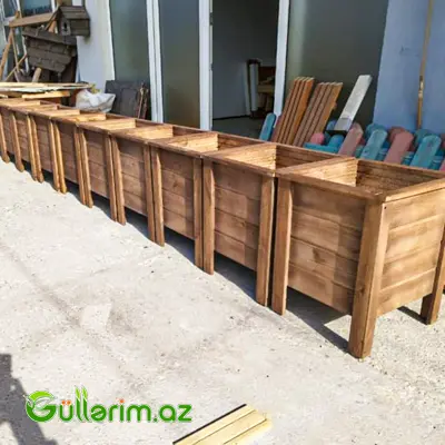 Taxta dibçək (Əl işi) 031 — Bağ dekorasiyası, Bakı (7)