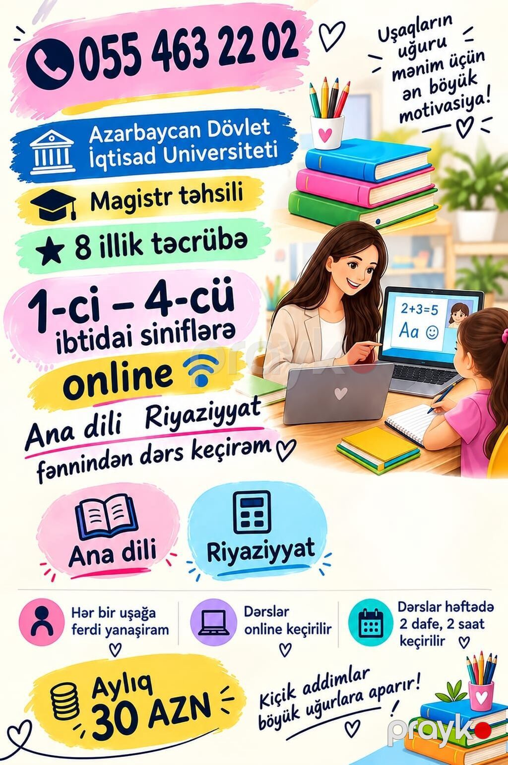 Məktəbəqədər və ibtidai sinif hazırlığı, Azərbaycan dili, Onlayn — Uşaqların inkişafı, logoped, Bakı