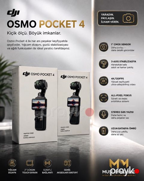 DJI Osmo Pocket 4 Creator Combo — Bakı