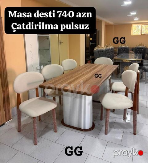 Yeni və Sifarişlə Masa dəsti 740_azn Masa 2×1 Rəng seçimi var Təhvil — Ucar