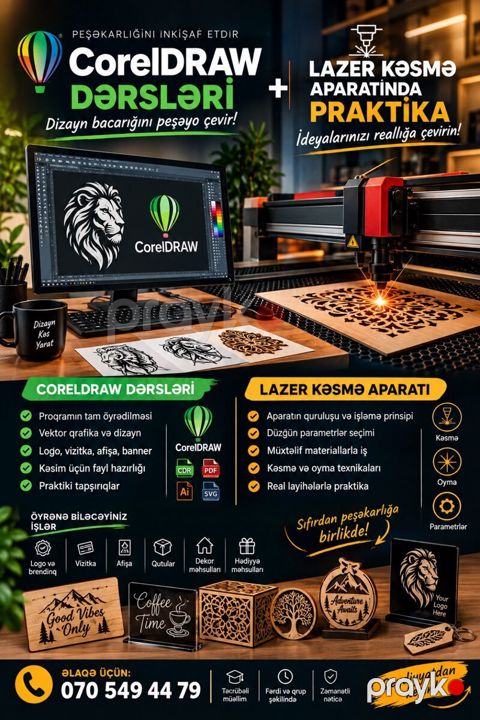 Corel Draw və Lazer kəsim təlimi — Bakı