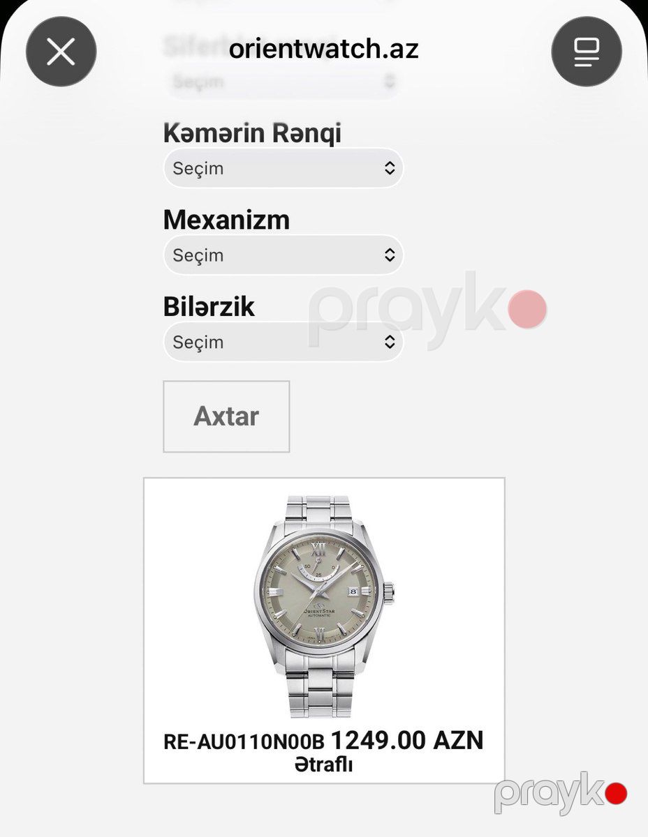 Orient Star RE-AU0110N Automatic qol saatı — Şəxsi əşyalar, Bakı (3)