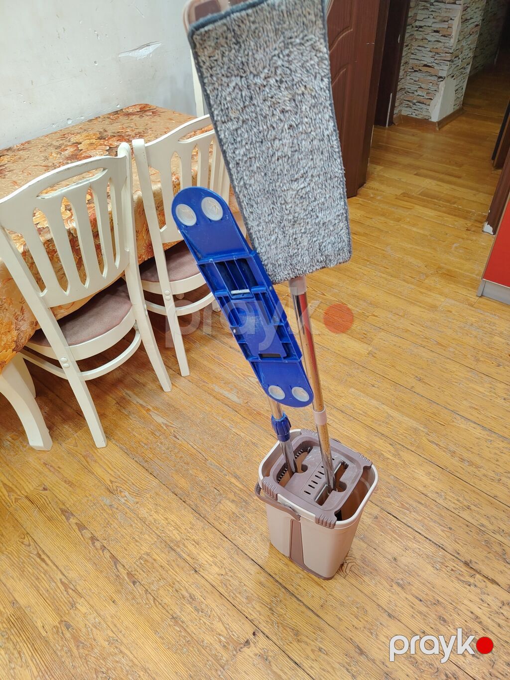 Yastı mop və iki bölməli vedrə dəsti - Dəst: yastı mikrofiber mop + — Təmizlik üçün alətlər, Masazır (4)