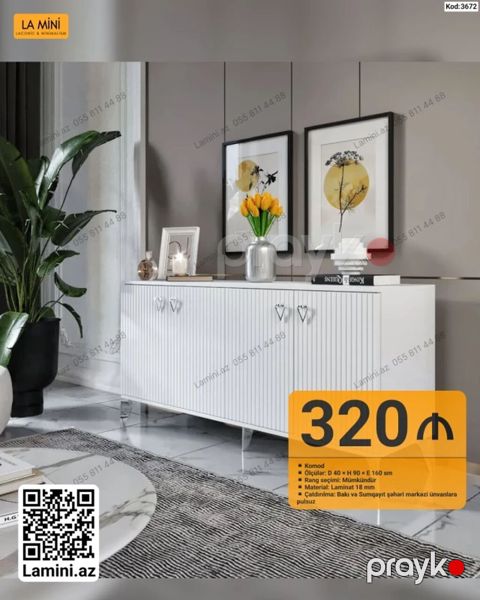 Minimalist komod - Ölçülər: Dərinlik 40 sm Hündürlük 90 sm — Bakı