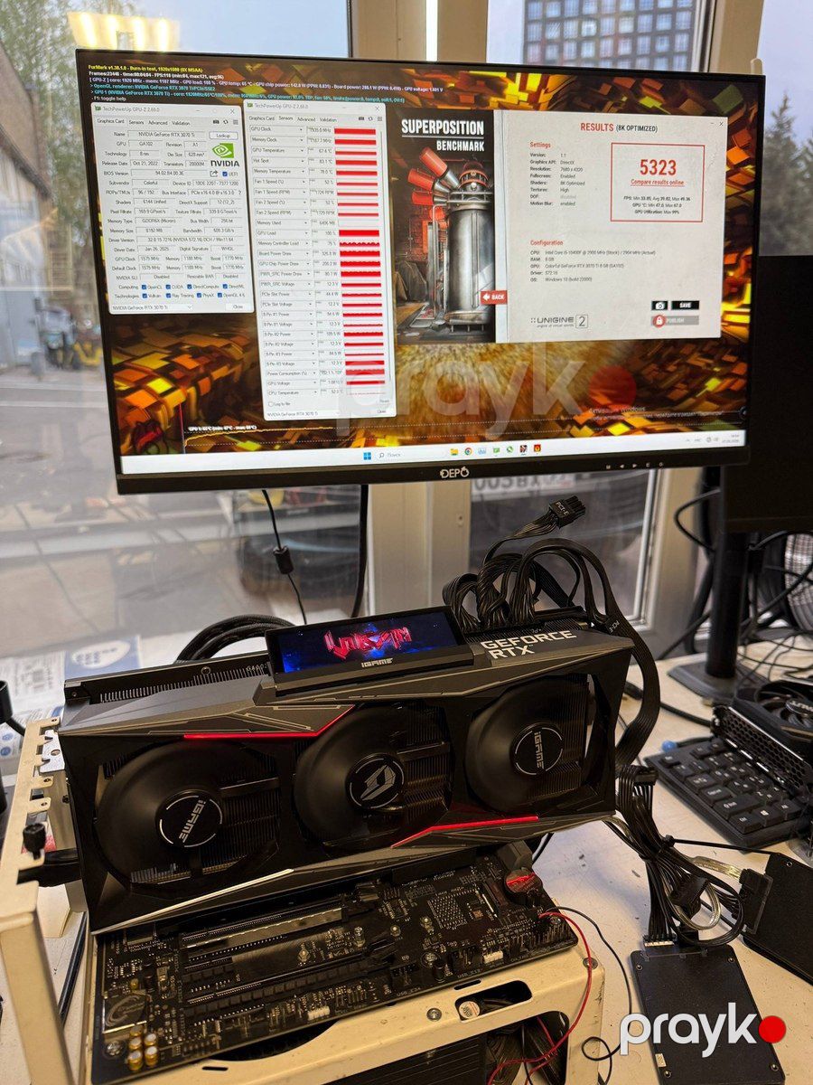 Video kart Colorful RTX 3070Ti Vulcan 8GB — Kompüterlər və noutbuklar, Bakı (6)