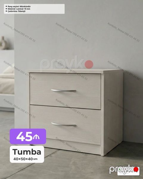 Tumba – 2 çekmecəli, kompakt dizayn. Ölçülər: 40×50×40 sm Material — Bakı