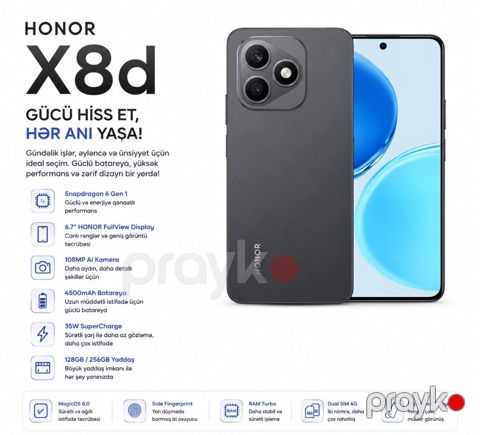 Honor X8d Velvet Black 512GB/8GB — Bakı