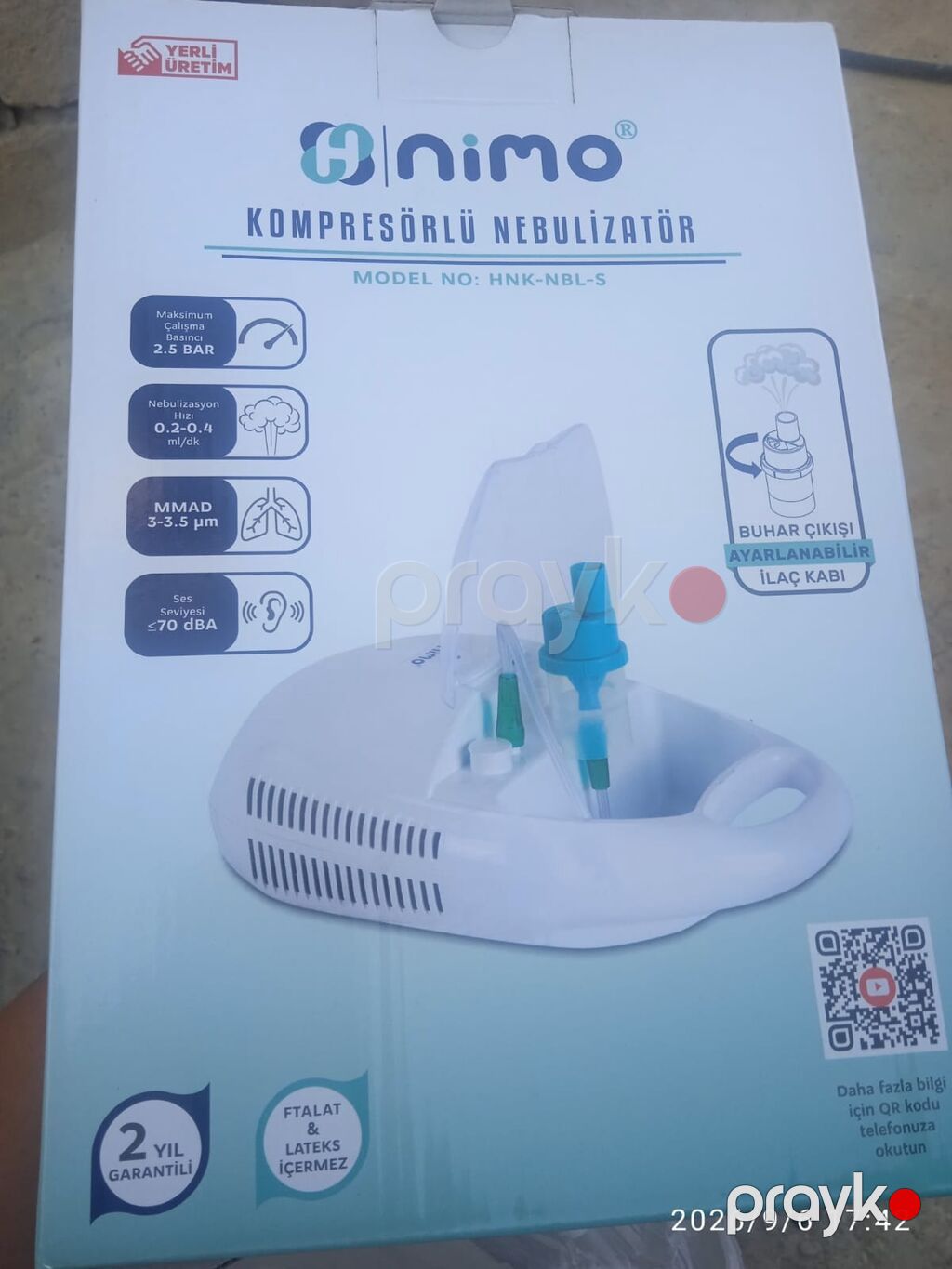 Nimo kompresörlü nebulizator – Model: Hnk-nbl-s Əsas xüsusiyyətlər — İnhalyatorlar və nebulayzerləri, Masazır (6)