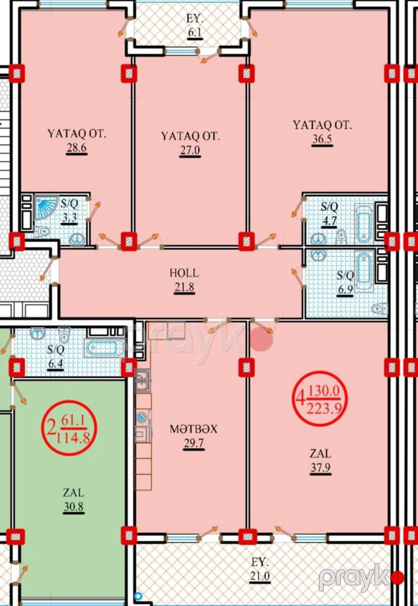 Satılır 4 otaqlı yeni tikili 223 m² — Mənzil, Bakı (3)