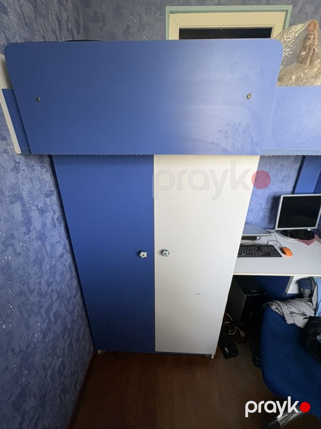 Uşaq/yeniyetmə otağı üçün mavi-ağ rəngli modul mebel dəsti - İki — Uşaq mebeli dəstləri, Bakı (4)